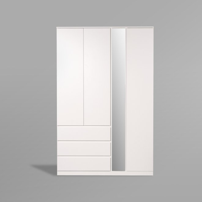 Шкаф Варма Стор 144 с зеркалом белый