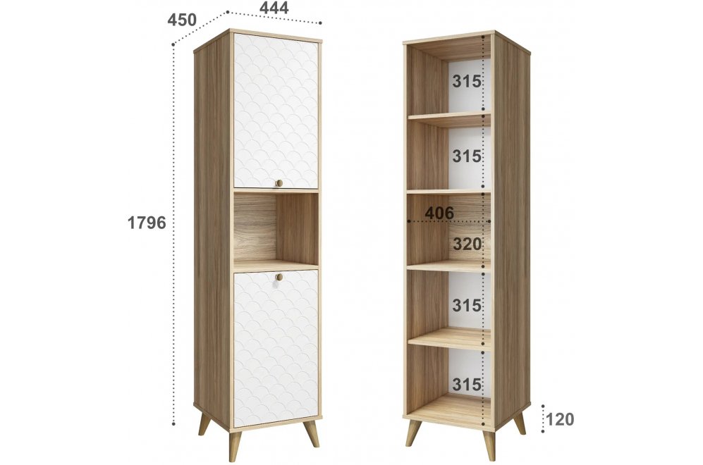 Шкаф Велламо ВО-03 блэквуд ячменный / бланж