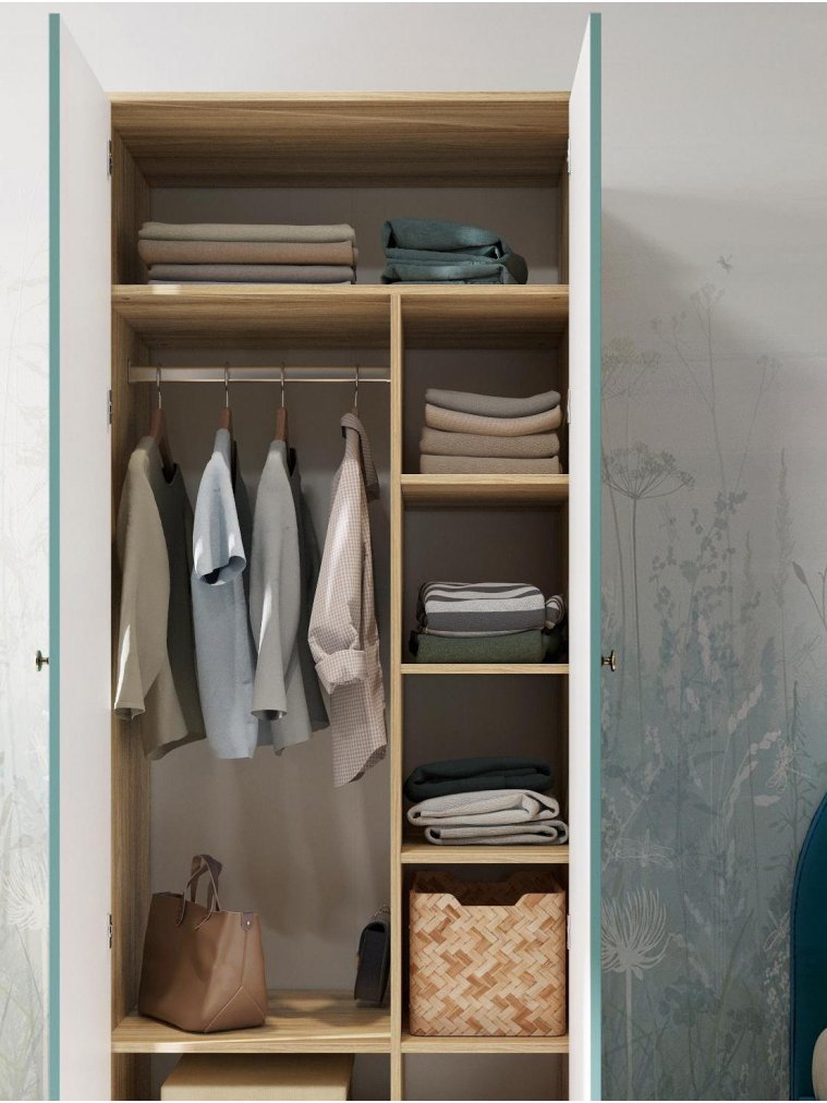 Шкаф Велламо ВО-06 блэквуд ячменный / бирюза