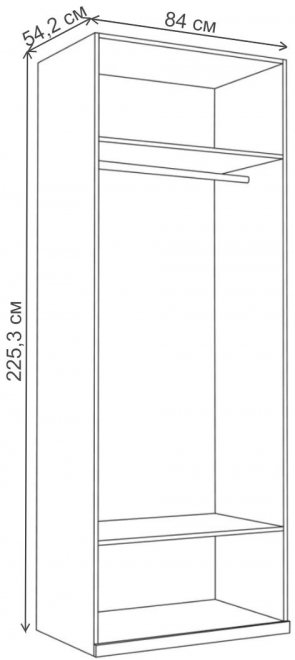 Шкаф Вестра белый шагрень комплектация 1