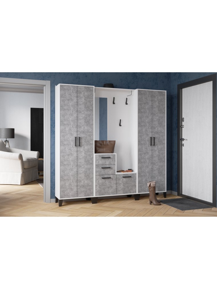 Шкаф Витра 60 белый / ателье светлое ЛДСП