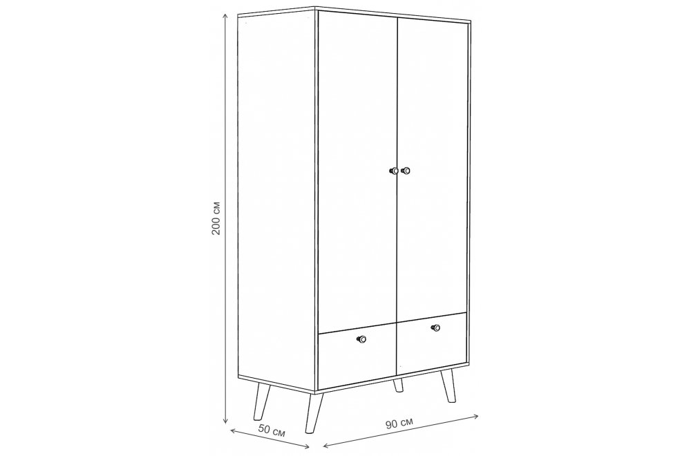 Шкаф Воаб двухстворчатый орех / принт 17