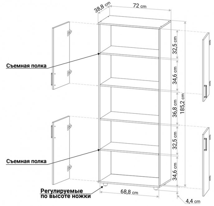 Шкаф С214 дуб молочный