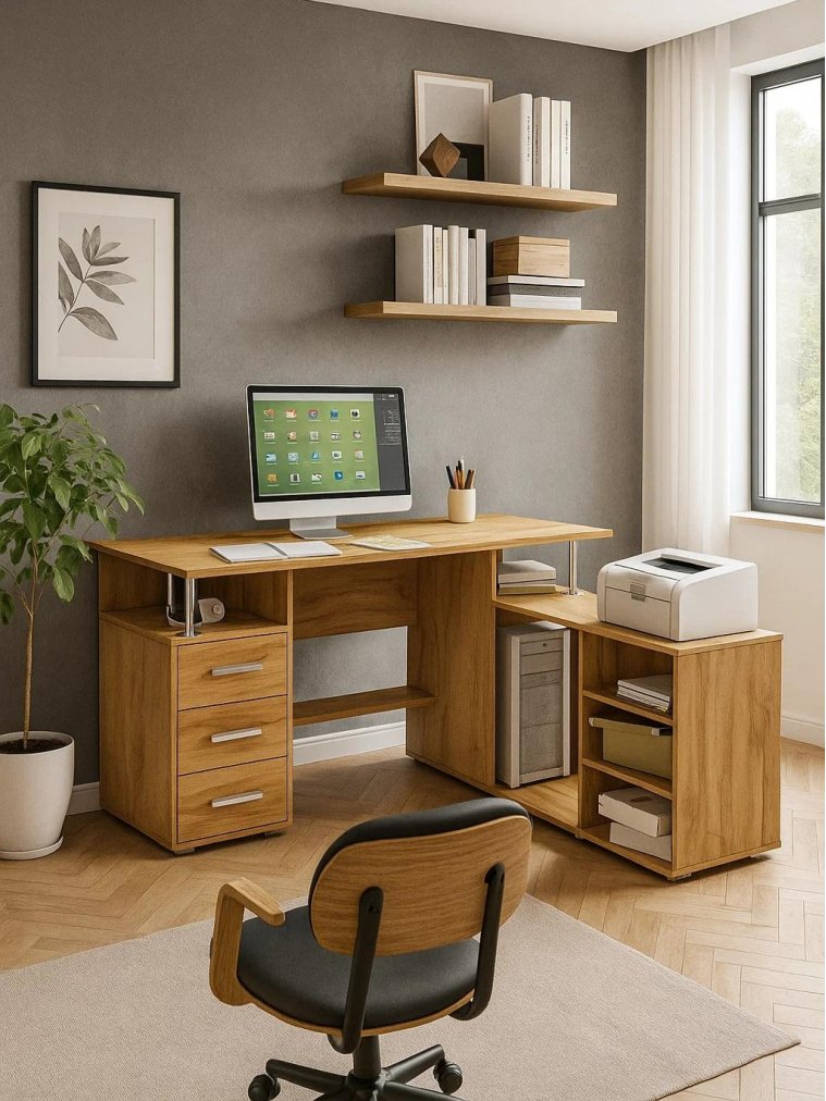 Компьютерный стол Амбер-12 дуб золотистый