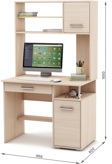 Компьютерный стол Амбер-13Я дуб молочный