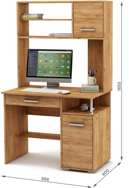 Компьютерный стол Амбер-13Я дуб золотистый