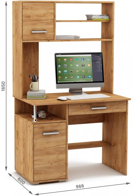 Компьютерный стол Амбер-14Я дуб золотистый