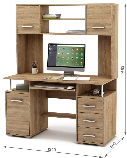 Компьютерный стол Амбер-18К дуб сонома