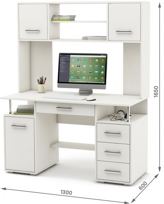 Компьютерный стол Амбер-18Я белый