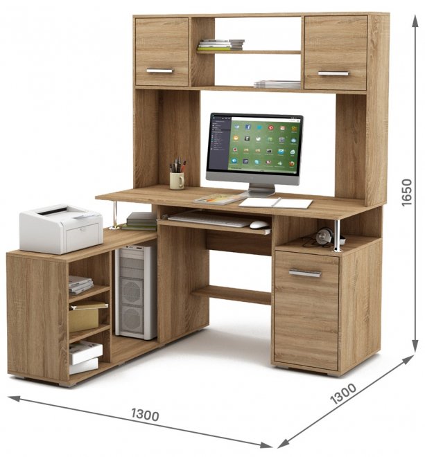 Компьютерный стол Амбер-21К дуб сонома