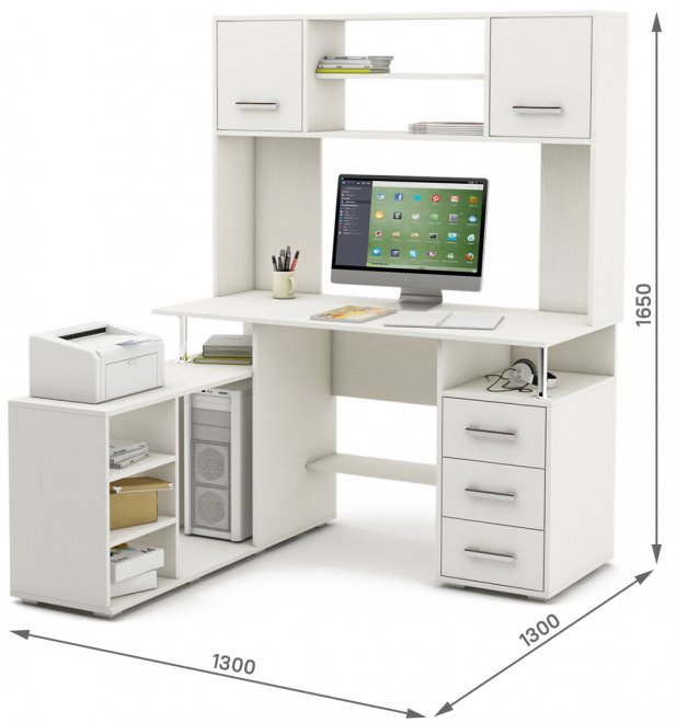 Компьютерный стол Амбер-23 белый