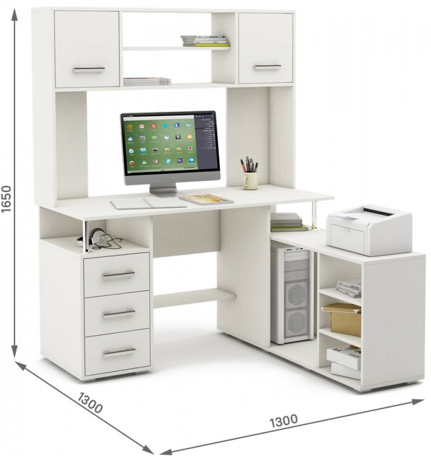 Компьютерный стол Амбер-24 белый