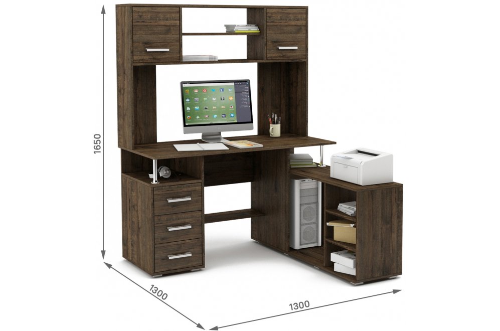 Компьютерный стол Амбер-24 дуб апрель темный