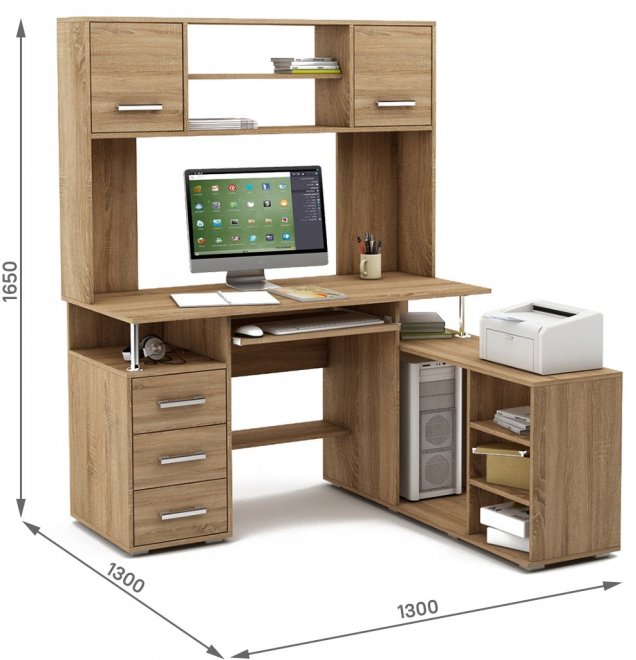 Компьютерный стол Амбер-24К дуб сонома