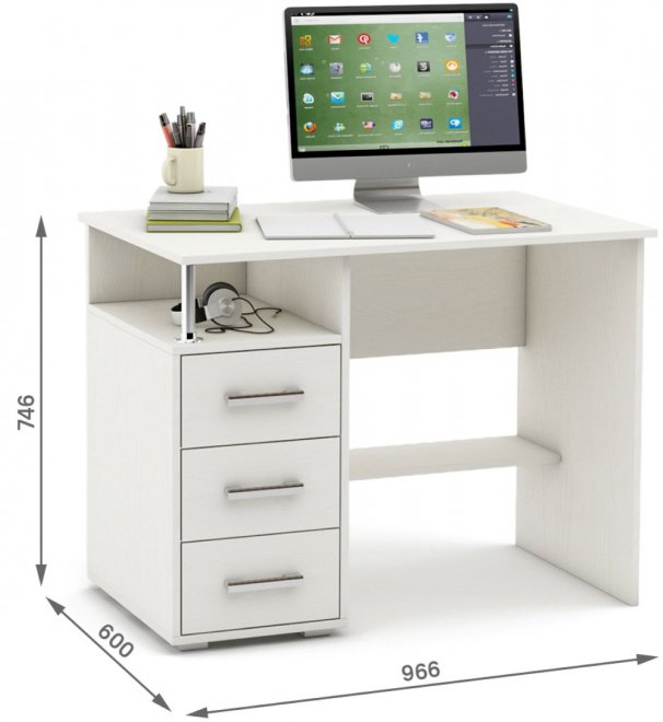 Компьютерный стол Амбер-4 белый