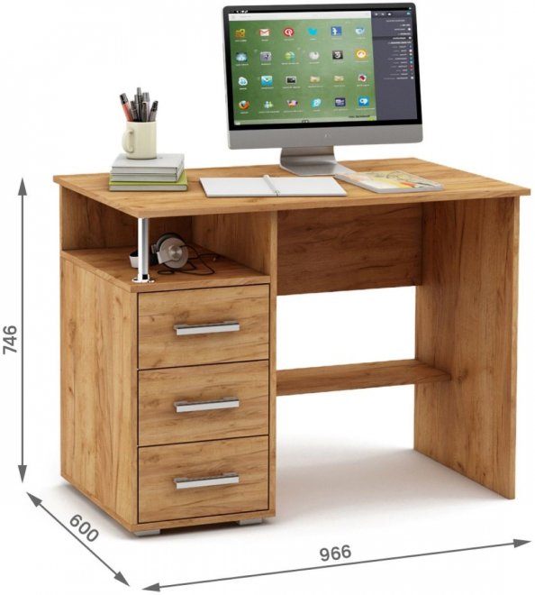 Компьютерный стол Амбер-4 дуб золотистый