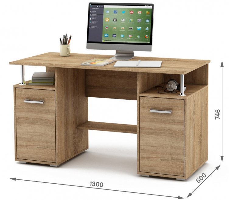 Компьютерный стол Амбер-5 дуб сонома