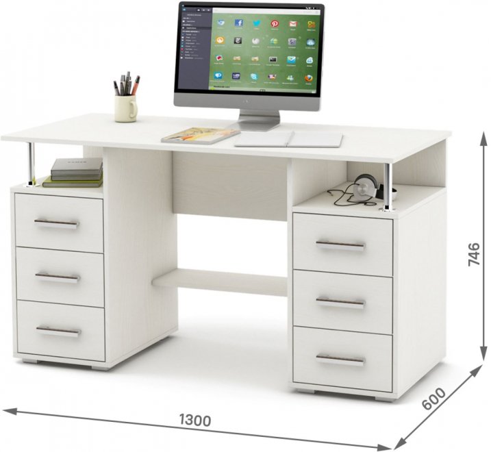 Компьютерный стол Амбер-8 белый