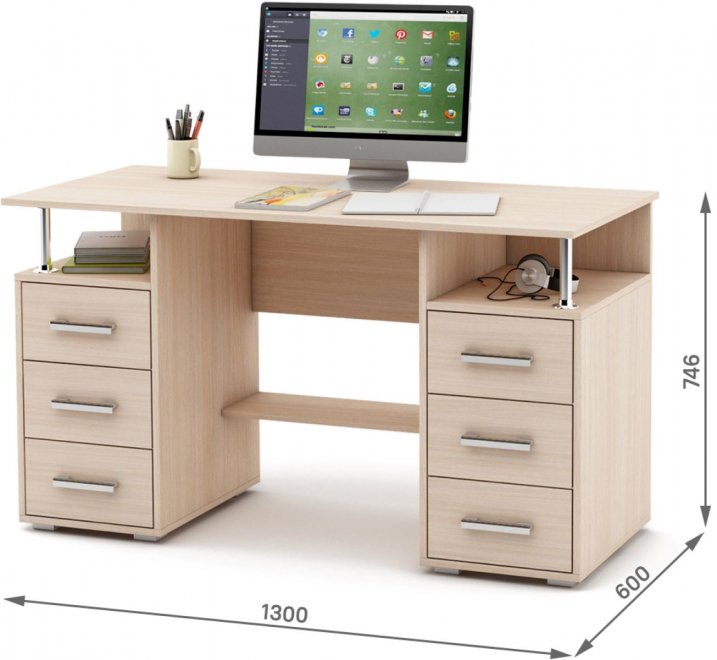 Компьютерный стол Амбер-8 дуб молочный