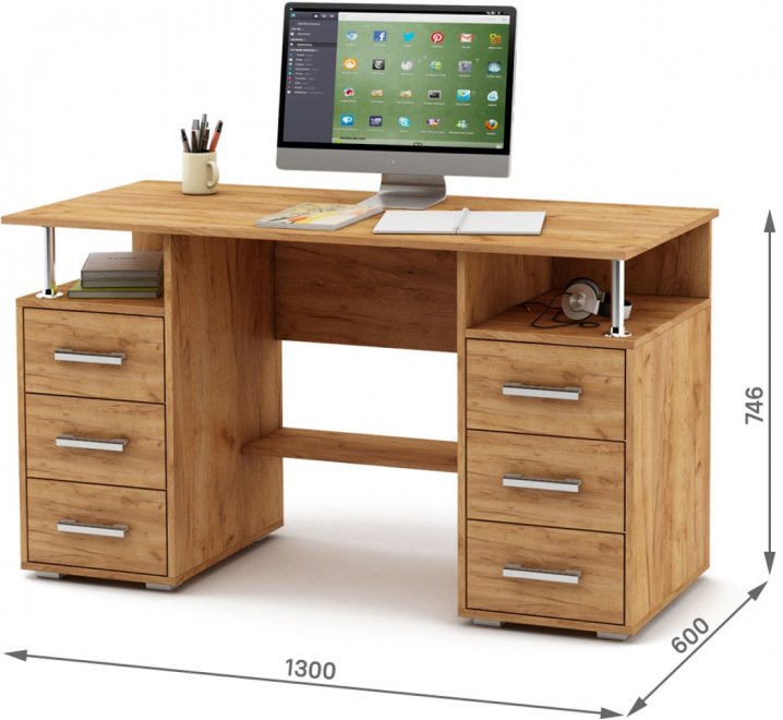 Компьютерный стол Амбер-8 дуб золотистый