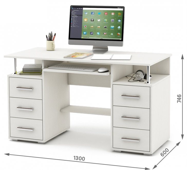 Компьютерный стол Амбер-8К белый