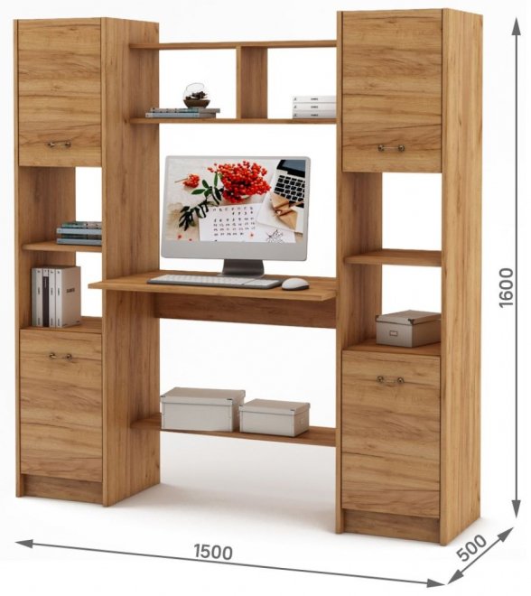 Компьютерный стол Август-5 дуб золотистый