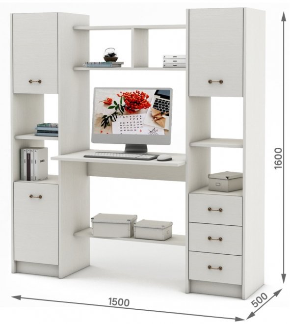 Компьютерный стол Август-6 белый