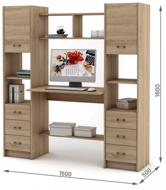 Компьютерный стол Август-8 дуб сонома