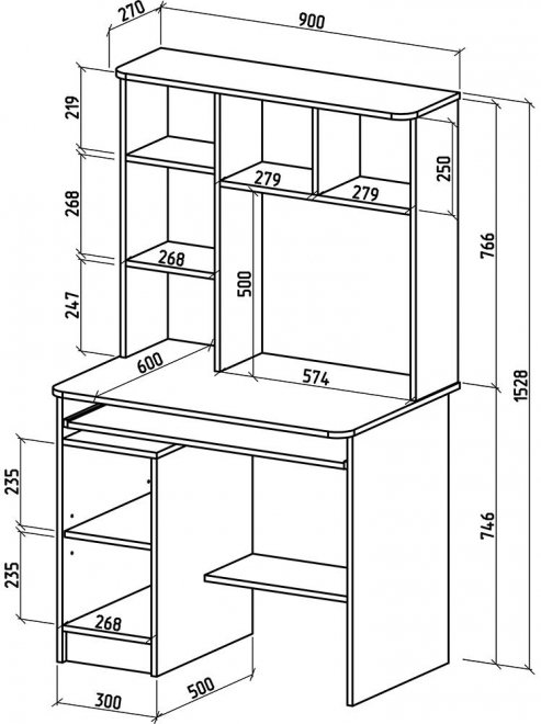 Компьютерный стол Бостон-10 белый