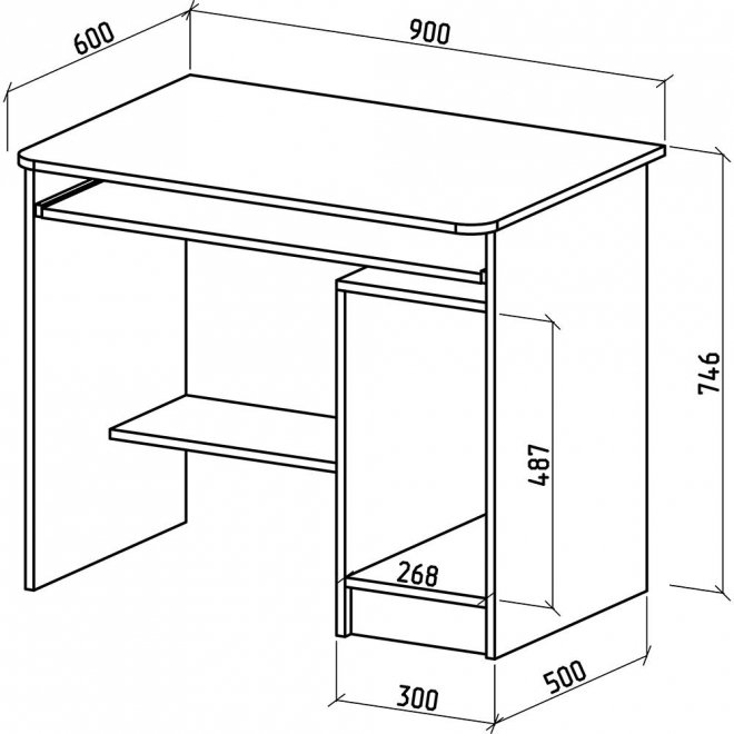 Компьютерный стол Бостон-1 белый