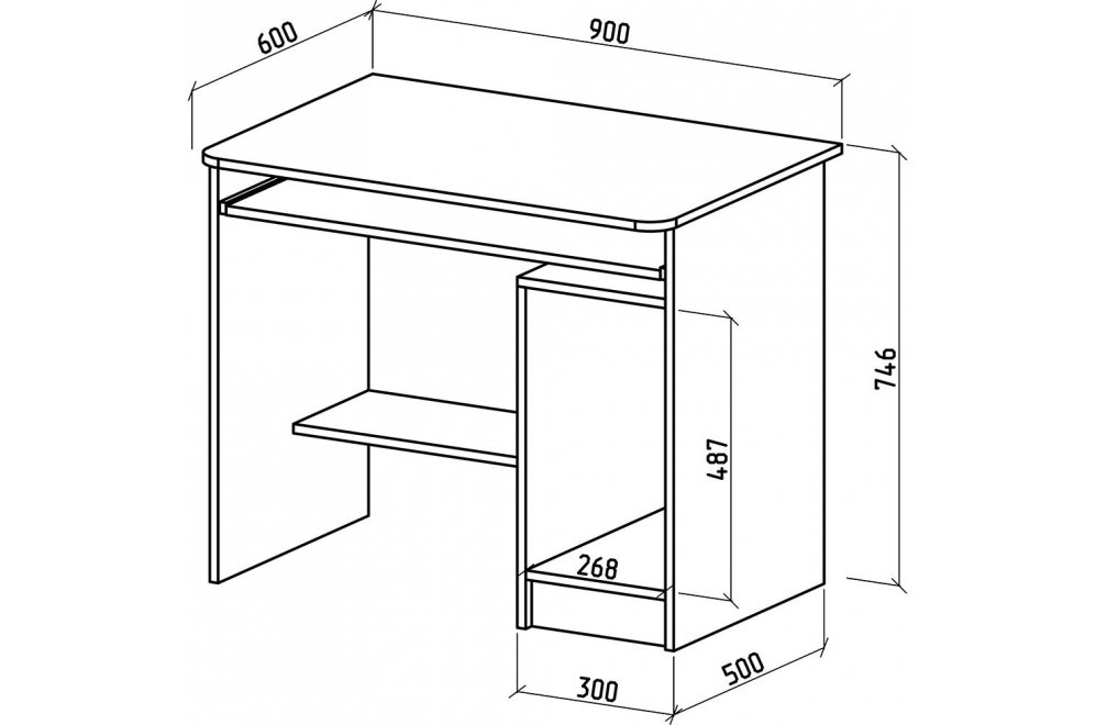Компьютерный стол Бостон-1 белый