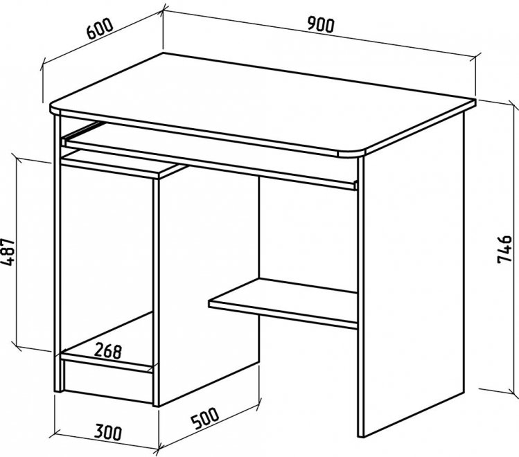 Компьютерный стол Бостон-2 белый