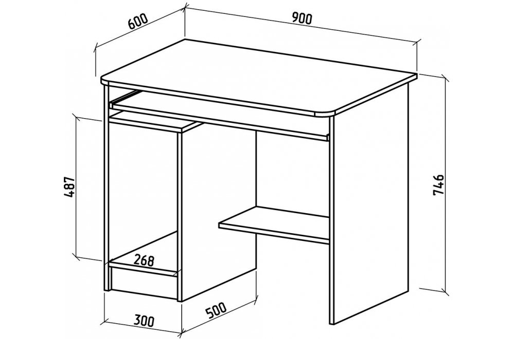 Компьютерный стол Бостон-2 белый