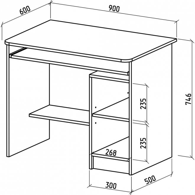Компьютерный стол Бостон-3 белый