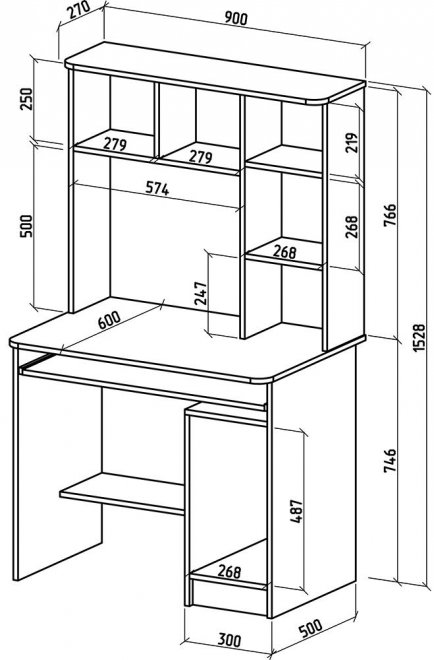 Компьютерный стол Бостон-7 белый