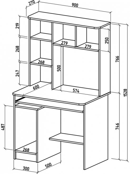 Компьютерный стол Бостон-8 белый