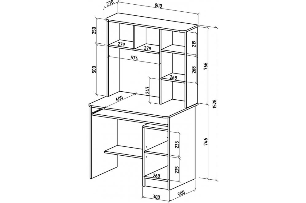 Компьютерный стол Бостон-9 белый