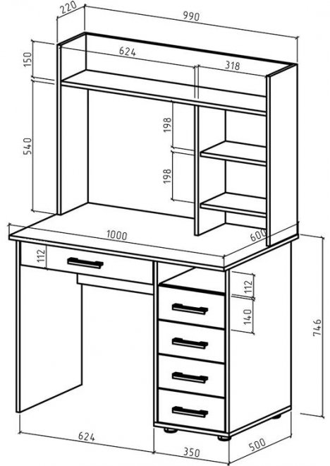 Компьютерный стол Остин 11Я правый дуб сонома