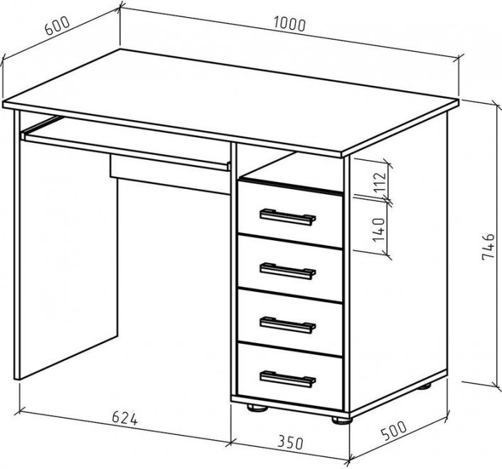 Компьютерный стол Остин 3 правый дуб сонома