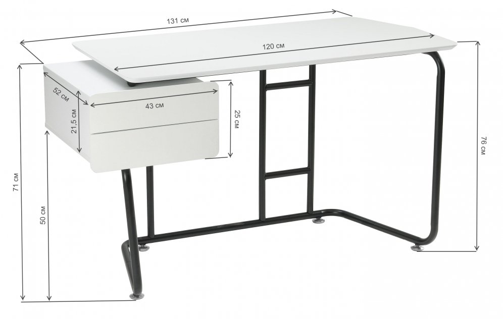 Компьютерный стол Desk white / black
