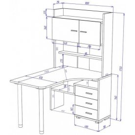 Компьютерный стол Домино СР-133-150 БЕН-правый