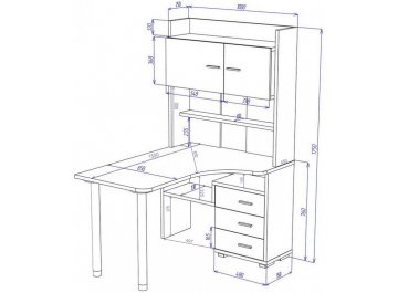 Компьютерный стол Даланта СР-133-150 НБЕ-левый