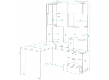 Компьютерный стол Даланта СР-500М/140 КБЕБЕ-правый