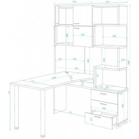Компьютерный стол Домино СР-500М/140 КШШ-Ч-правый