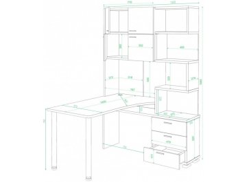 Компьютерный стол Даланта СР-500М/140 ШБЕБЕ-Ч-правый