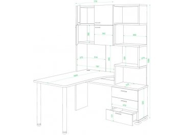 Компьютерный стол Даланта СР-500М/160 Ш-Ч-правый
