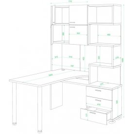 Компьютерный стол Домино СР-500М/160 ШБЕБЕ-Ч-левый