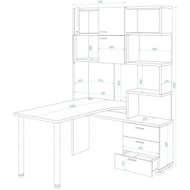 Компьютерный стол Домино СР-500М/190 КБЕБЕ-левый