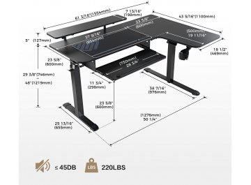 Компьютерный стол Eureka ERK-L60R-B-PRO-V1-EU