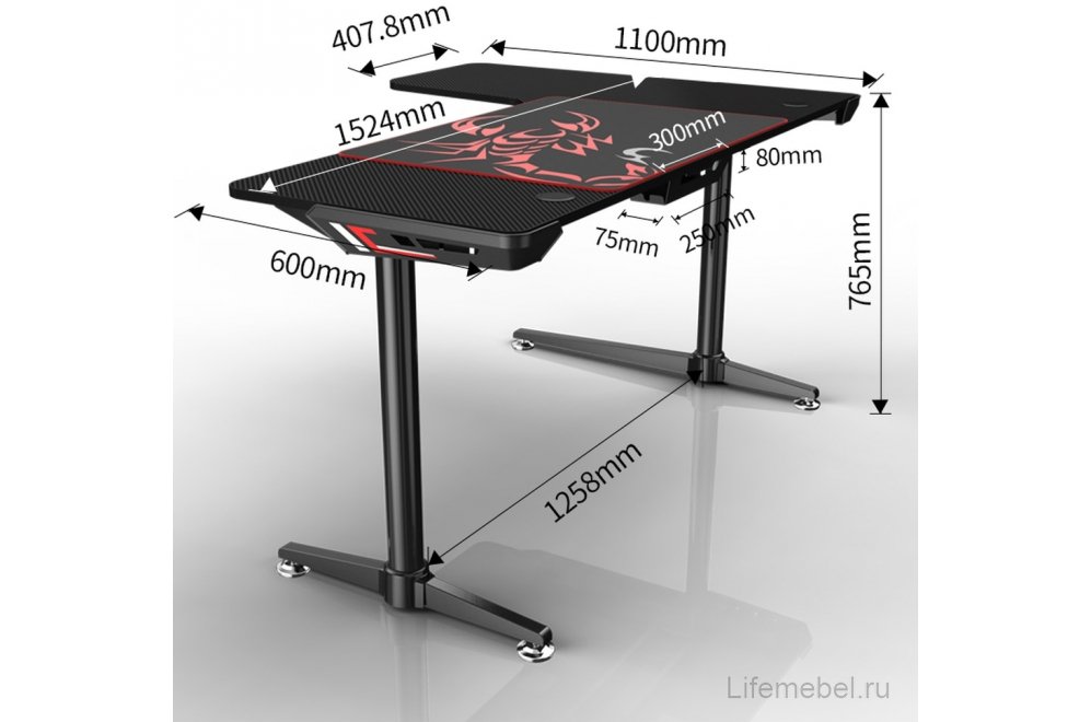 Компьютерный стол Eureka L60 чёрный